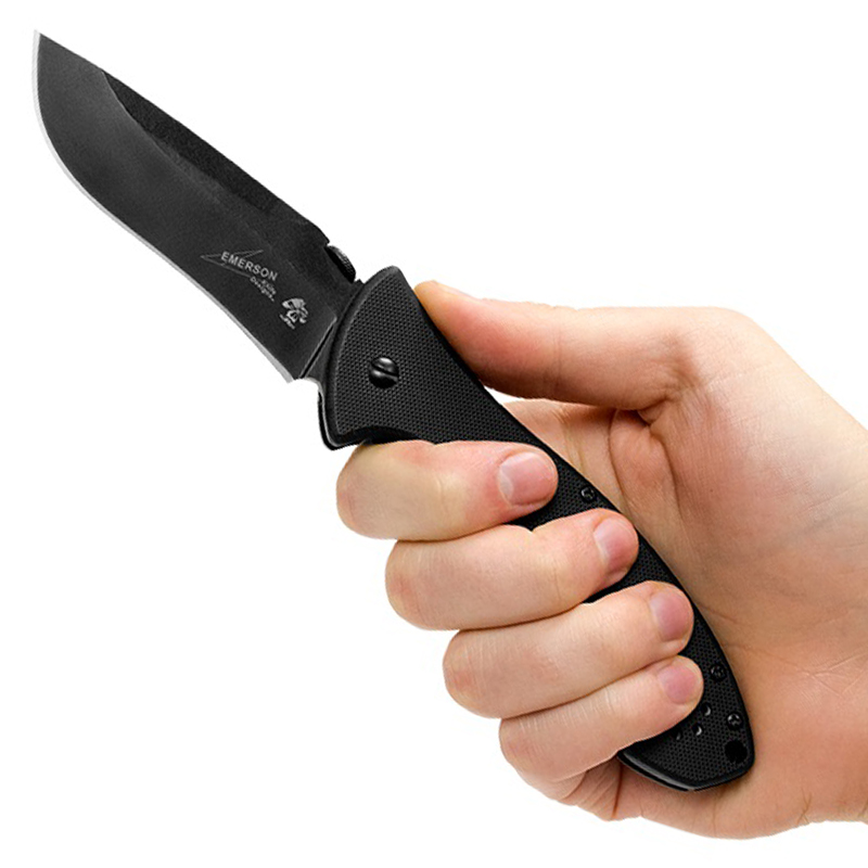 CQC-9K Drop-Point Plain Edge Folding Blade Knife