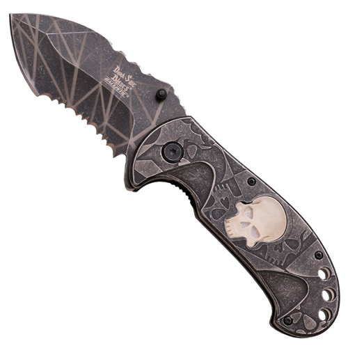 Dark Side Blade Ballistic Folding Knife - Stonewash