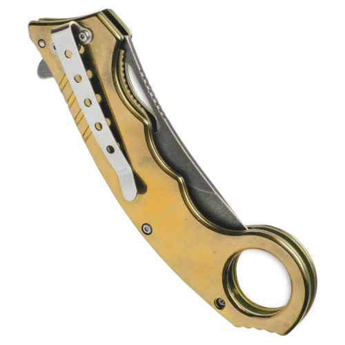 Tactical TiNite Karambit Folding Knife - Gold