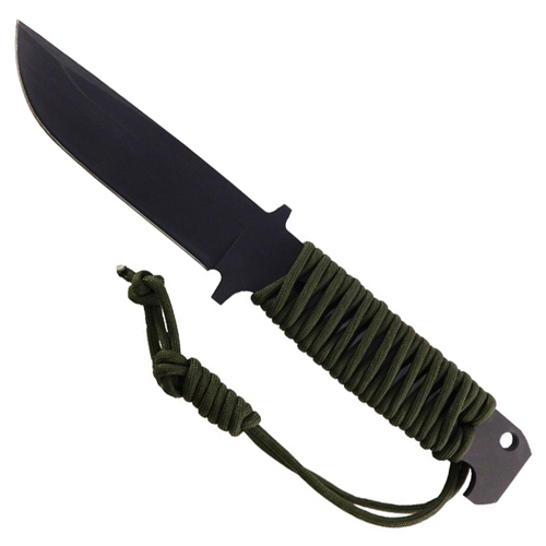 OKC Vulpine Paracord Wrapped Handle Fixed Knife - Black