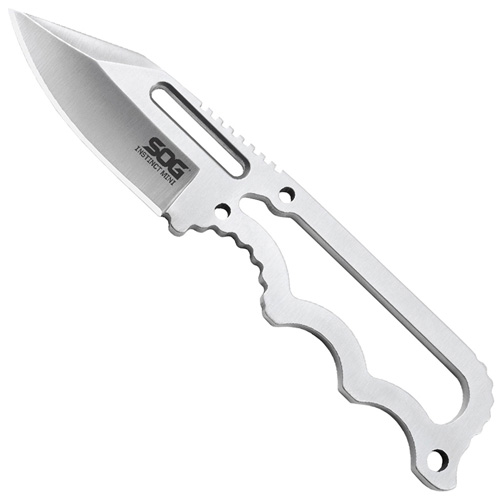 Instinct-Mini Silver Stainless Steel Handle Fixed Knife