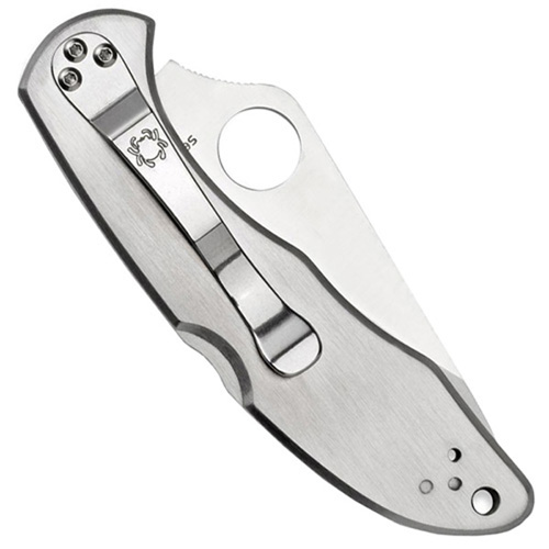 Spyderco Delica 4 Stainless Steel Handle Folding Knife