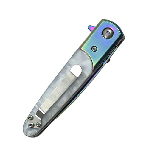 7'' Spring Assisted Folding Knife w/ Marble Inlay