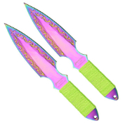 Throwing Knife Set 2 Piece with Sheath & neon Cord