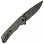  Button Lock Elementum Folding Knife w/ Marble Carbon Fiber Handle