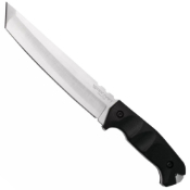 San Mai Large Warcraft Tanto Fixed Knife 7.5 Inch - Black Handle