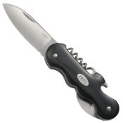 Triple Play Folding Black Knife w Corkscrew