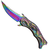 Dark Side Titanium Coated Mirror Blade Folding Knife