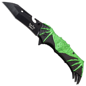 Dark Side Blades Bat Art Anodized Aluminum Handle Folding Knife