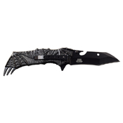 Dark Side Blades Bat Art Anodized Aluminum Handle Folding Knife