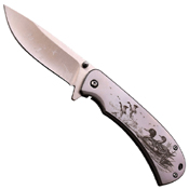 Masters Collection Laser Etch Artwork Handle Folding Blade Knife