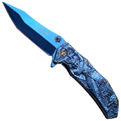 Master Collection Laser Etch Ti Blade Sculpted Art Folding Knife