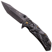 Master Collection Laser Etch Ti Blade Sculpted Art Folding Knife