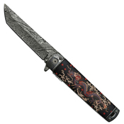 MC Dragon Pattern Aluminum Handle Folding Knife