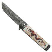 MC Dragon Pattern Aluminum Handle Folding Knife