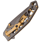 MT-1176GY Folding Knife - Handle w Gold Liner