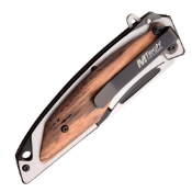 MTech Usa Folding Knife - Aluminum Handle w/ Wood Overlay