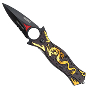 Tac-Force Dragon Pattern Aluminum Handle Folding Knife