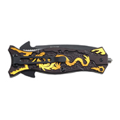 Tac-Force Dragon Pattern Aluminum Handle Folding Knife