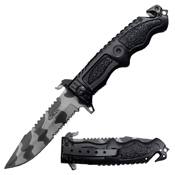 Tac-Force Urban Camo Half Serrated Folding Blade Knife