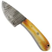 True Damascus Fixed Knife - Amber Bone