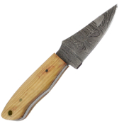 True Damascus Fixed Knife w/Sheath - Olive Wood