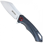 Wartech 3Cr13 Knife w/ Steel Handle & Red Accent