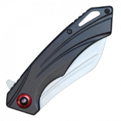 Wartech 3Cr13 Knife w/ Steel Handle & Red Accent