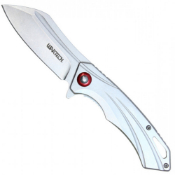 Wartech 3Cr13 Knife w/ Steel Handle & Red Accent