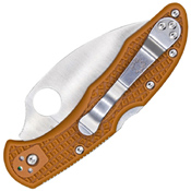 Delica 4 Wharncliffe Plain Edge Blade Folding Knife  - Burnt Orange