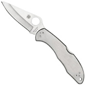 Spyderco Delica 4 Stainless Steel Handle Folding Knife