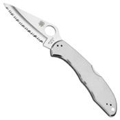 Spyderco Delica 4 Stainless Steel Handle Folding Knife