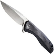 Baklash Folding Knife - Black G10 Handle w Carbon Fiber 