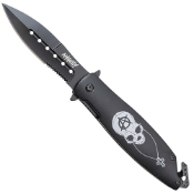 Anarchy 8'' Skull Cross Folding Knife